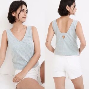NWT Madewell Jacquard Peekaboo-Back Crop Tank